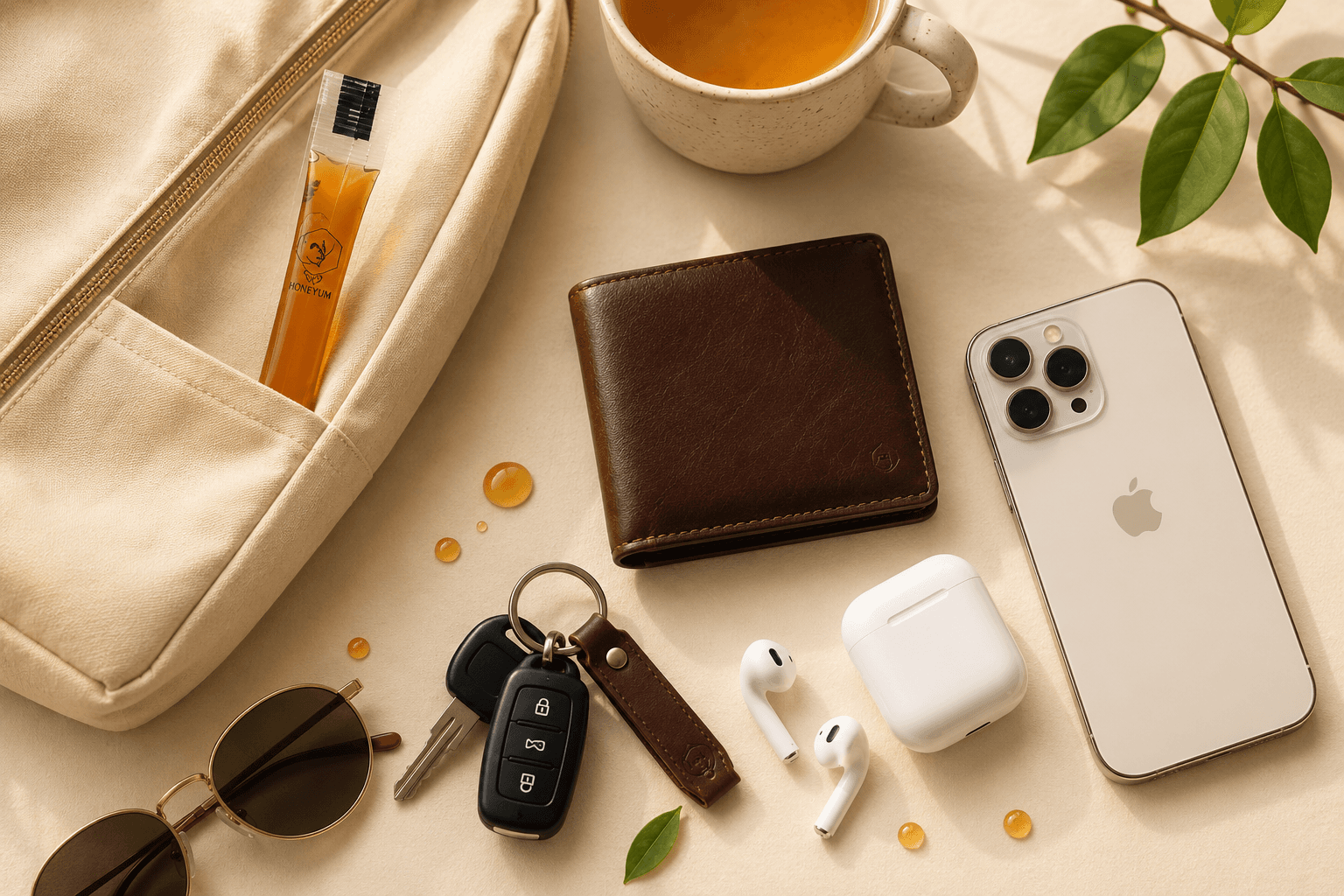 Pocket compatibility layout with honey sachet