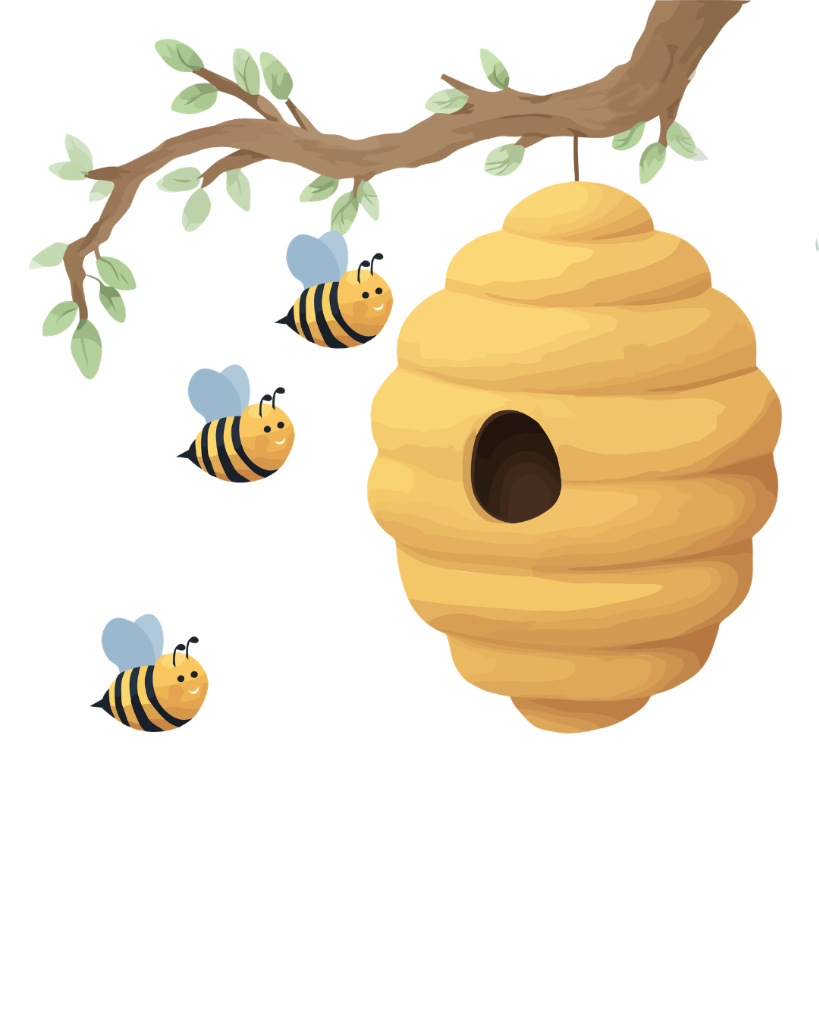 Honeycomb Hive with Bees